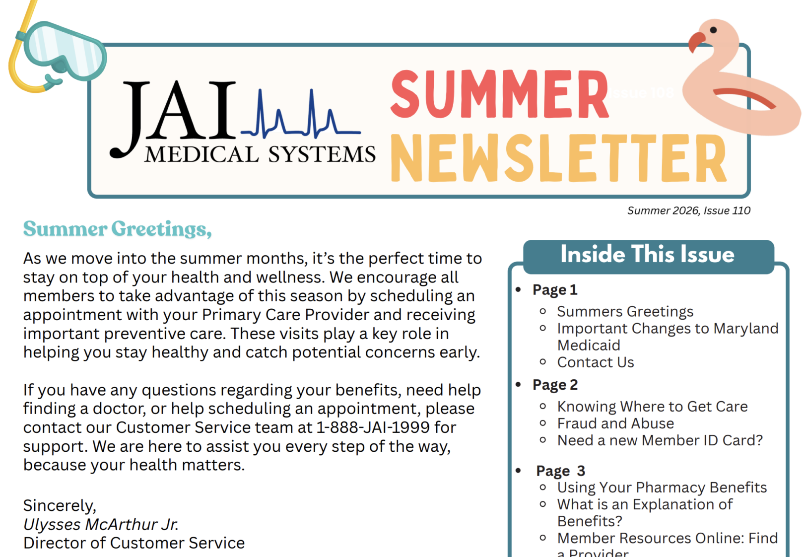 Summer Member Newsletter 2026