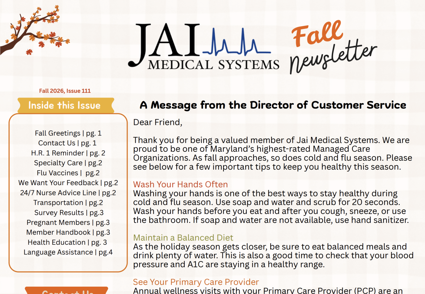 Fall Member Newsletter 2026